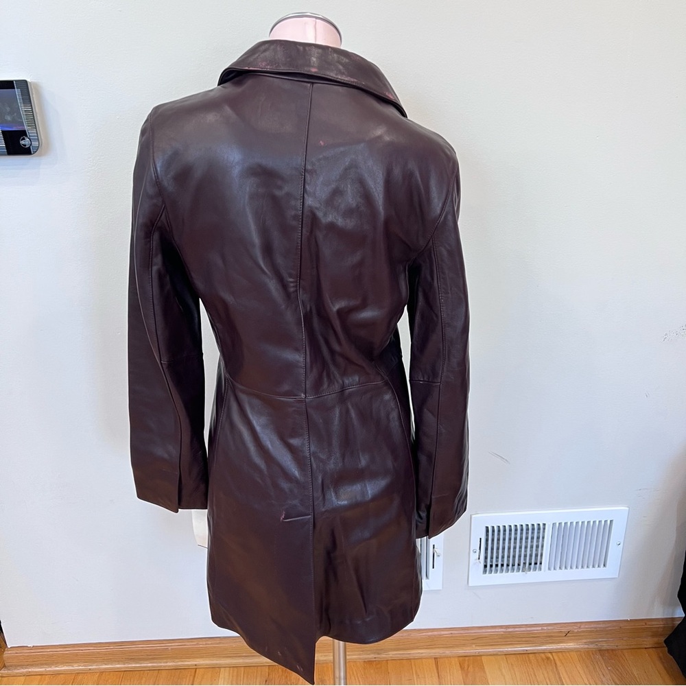 Kenneth Kole plum leather jacket - Picture 3 of 7